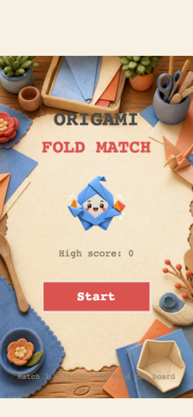 Origami Fold Match start screen