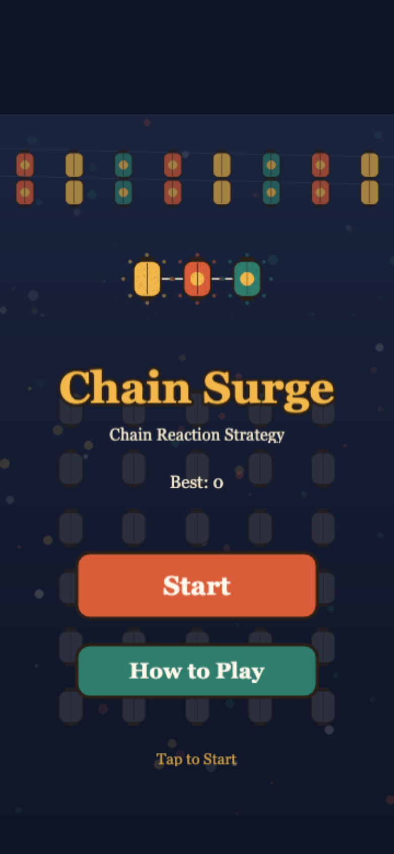 Chain Surge start screen