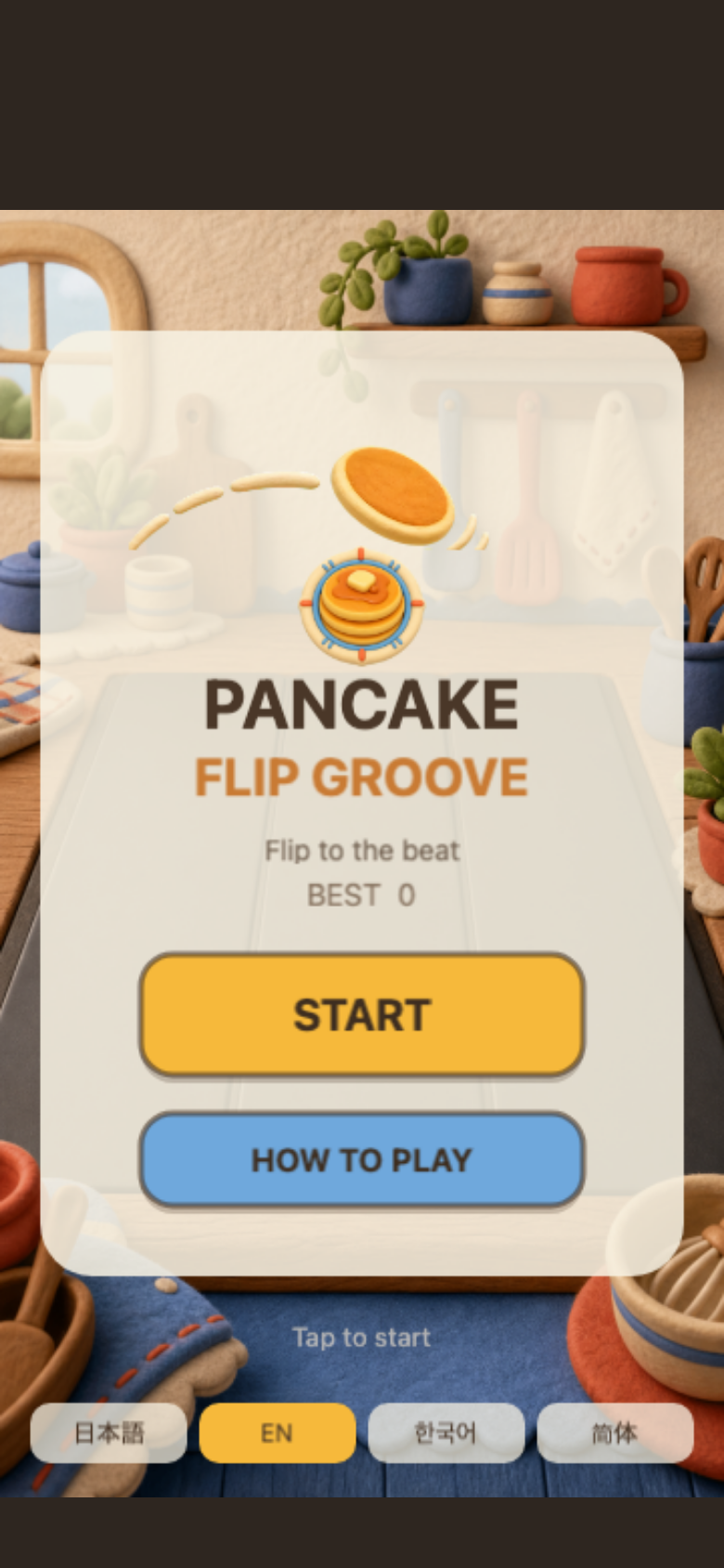 Pancake Flip Groove start screen