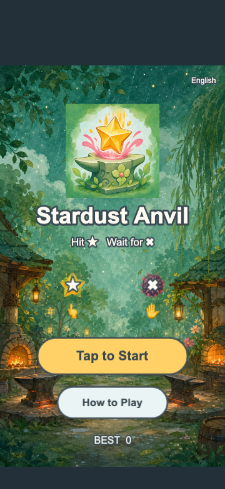 Stardust Anvil start screen