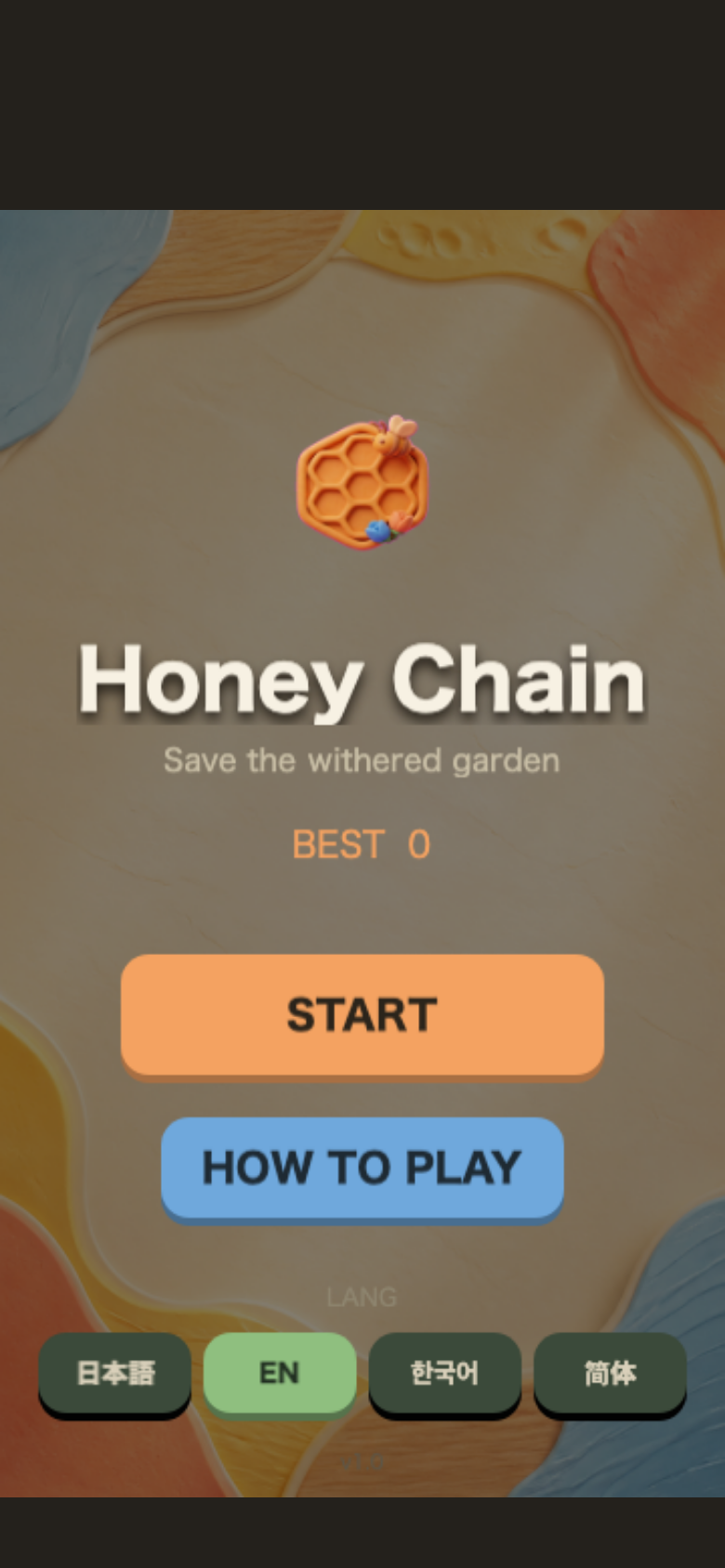 Honey Chain start screen