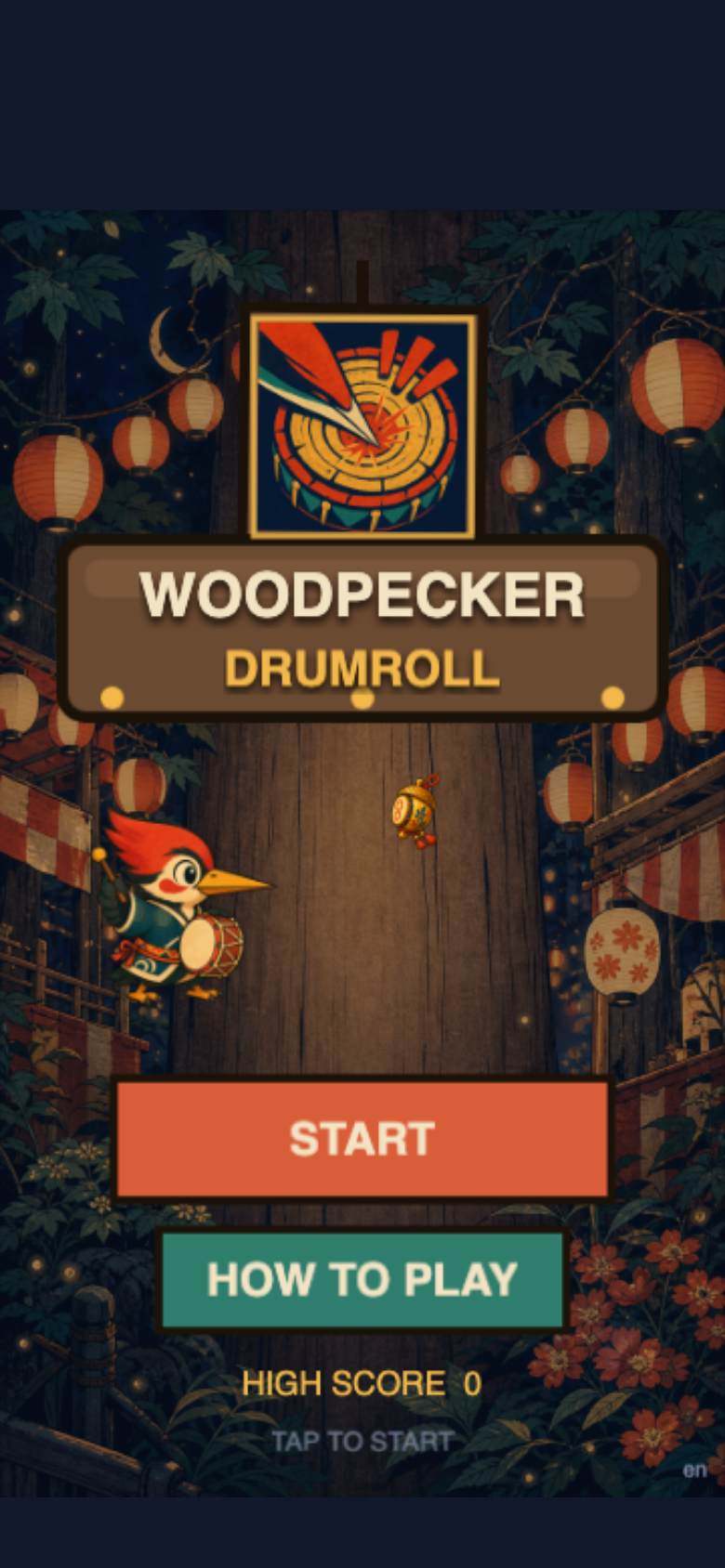 Woodpecker Drumroll start screen