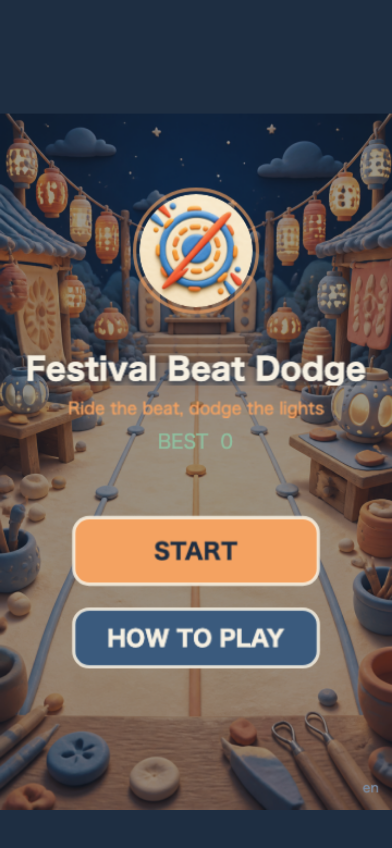 Festival Beat Dodge start screen