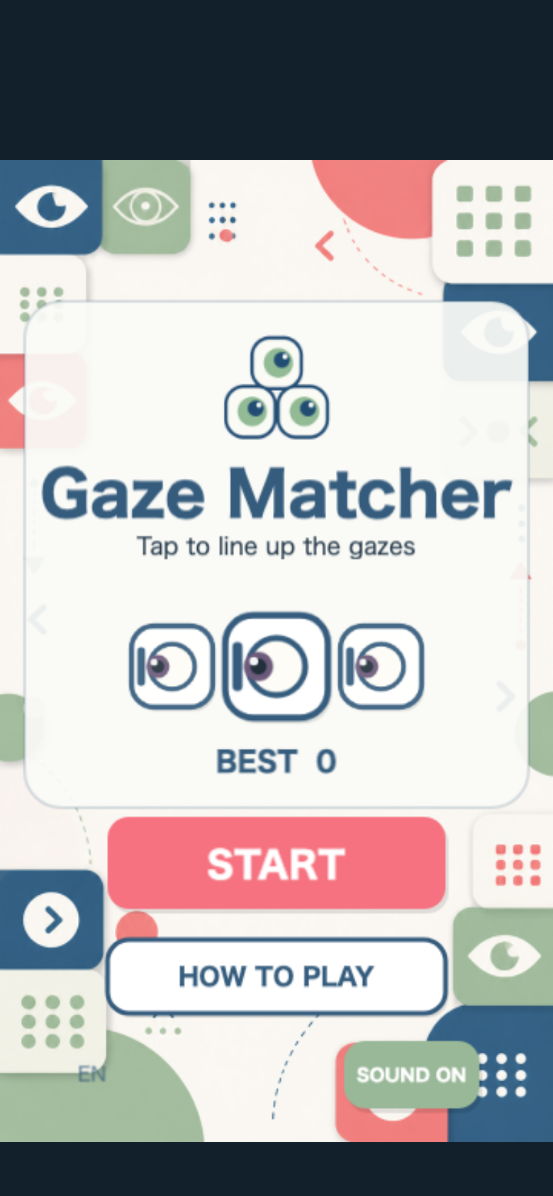 Gaze Matcher start screen