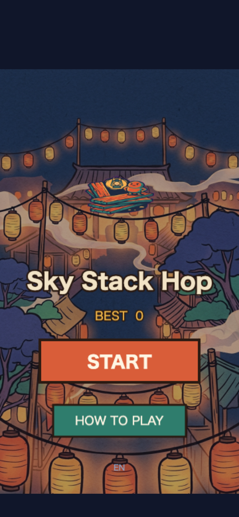 Sky Stack Hop start screen