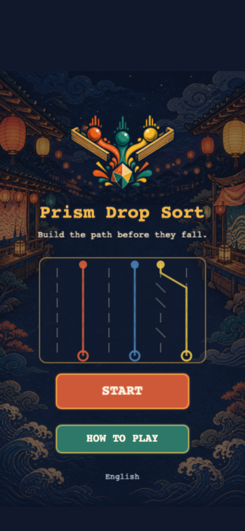 Prism Drop Sort start screen