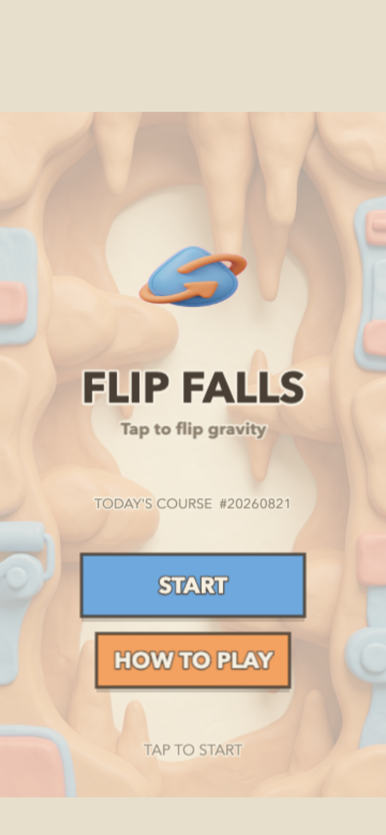 Flip Falls start screen
