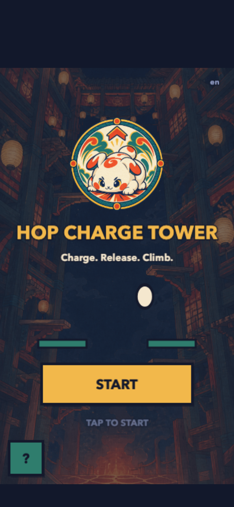 Hop Charge Tower start screen