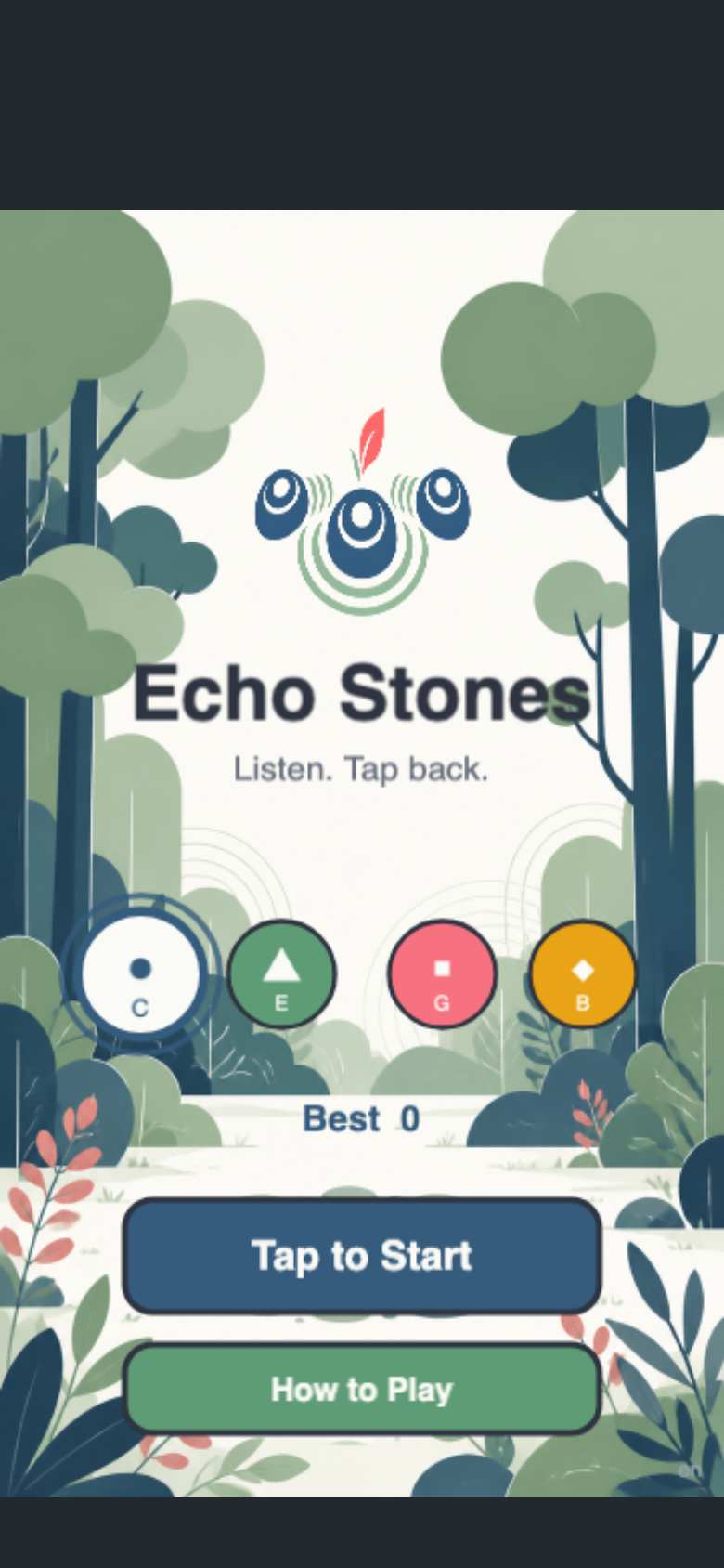 Echo Stones start screen
