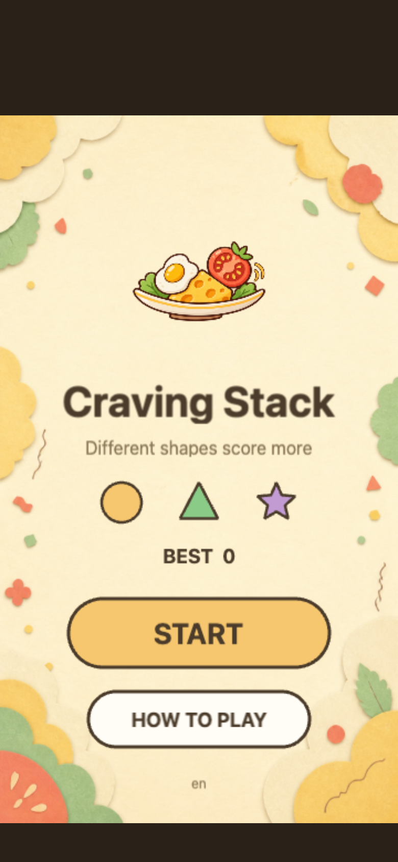 Craving Stack start screen