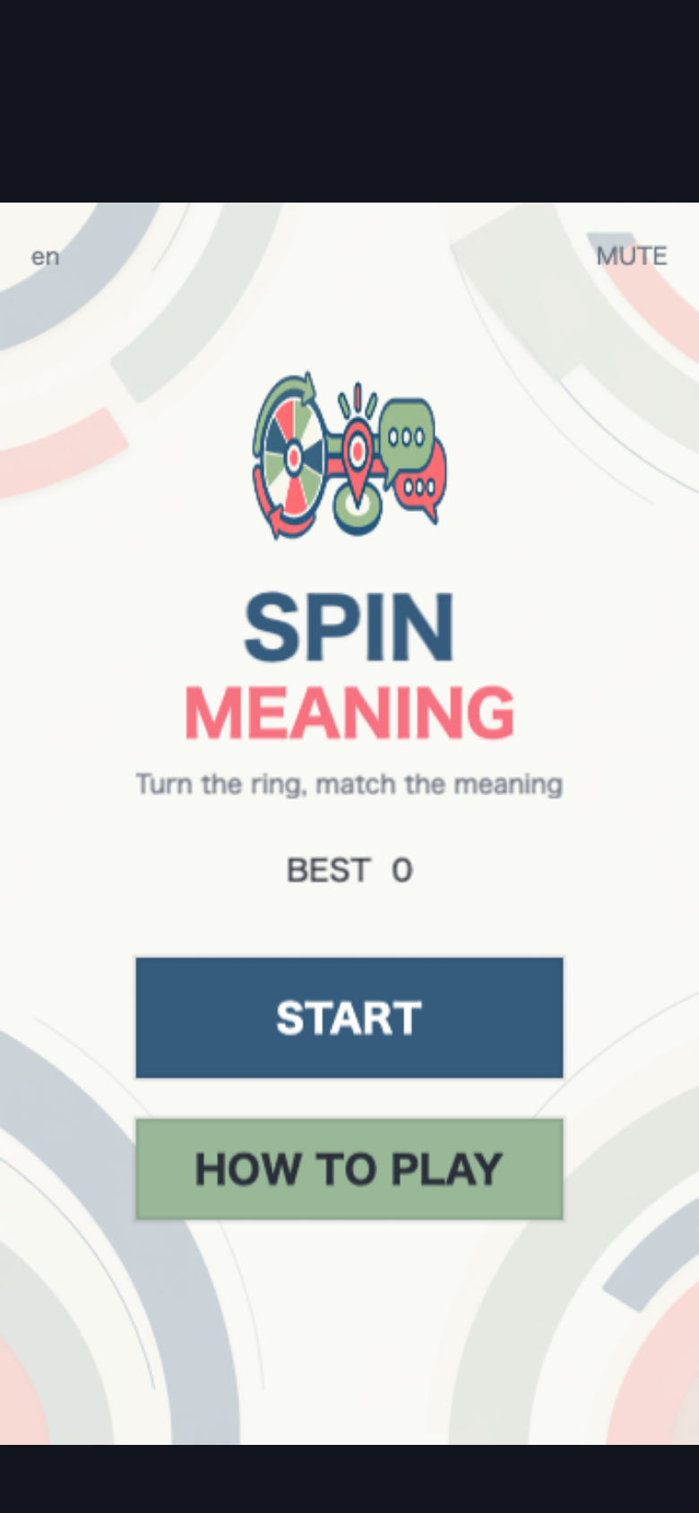 Spin & Meaning start screen