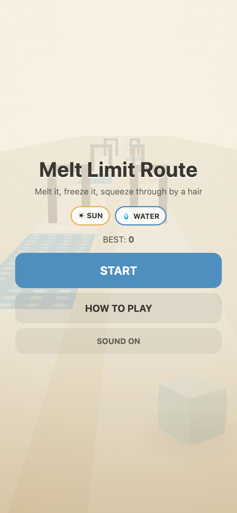 Melt Limit Route start screen