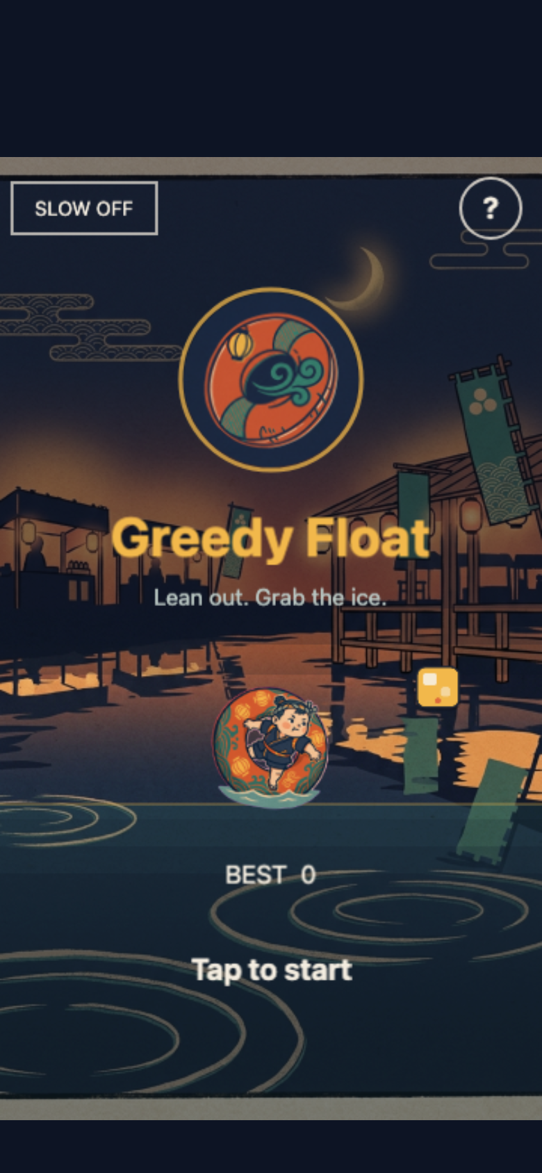 Greedy Float start screen