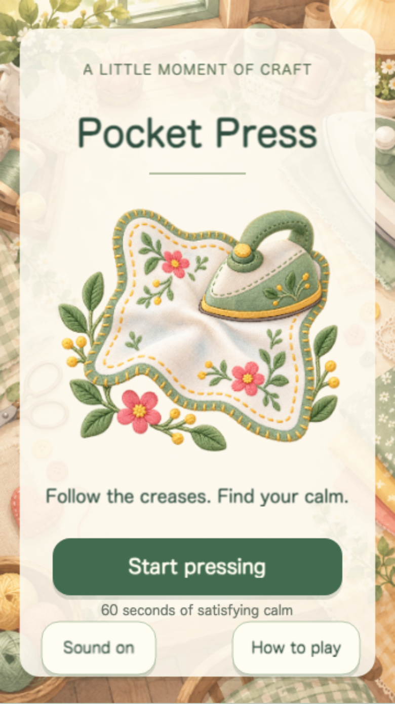 Pocket Press start screen