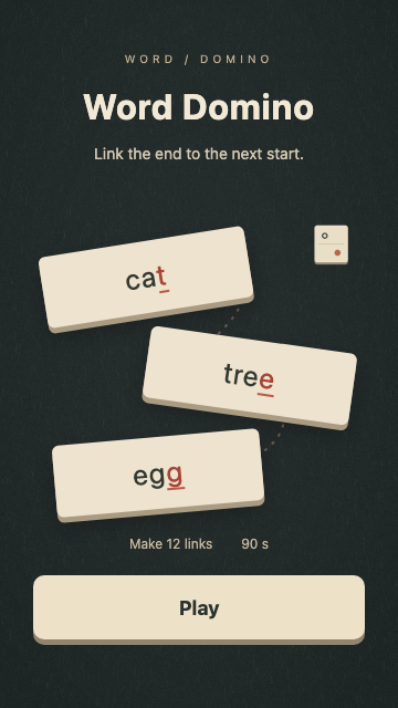 Word Domino start screen