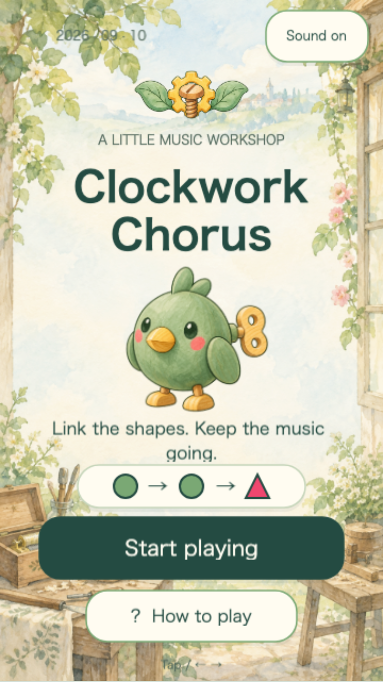 Clockwork Chorus start screen