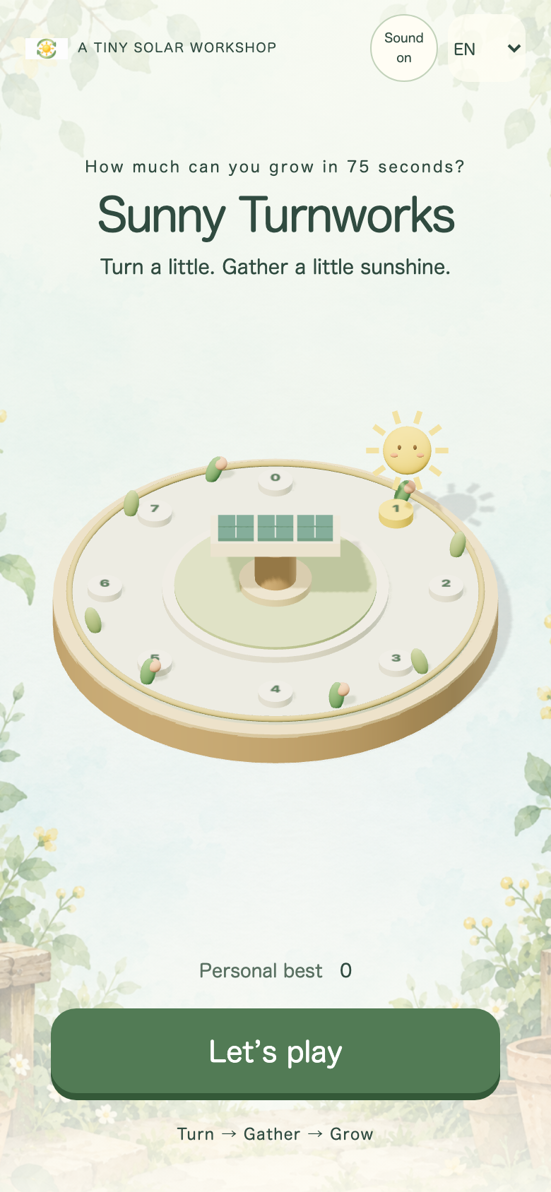 Sunny Turnworks start screen