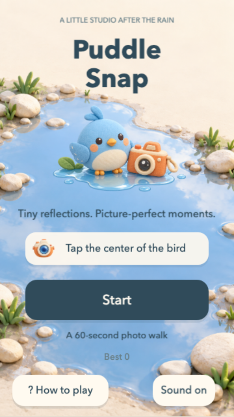 Puddle Snap start screen