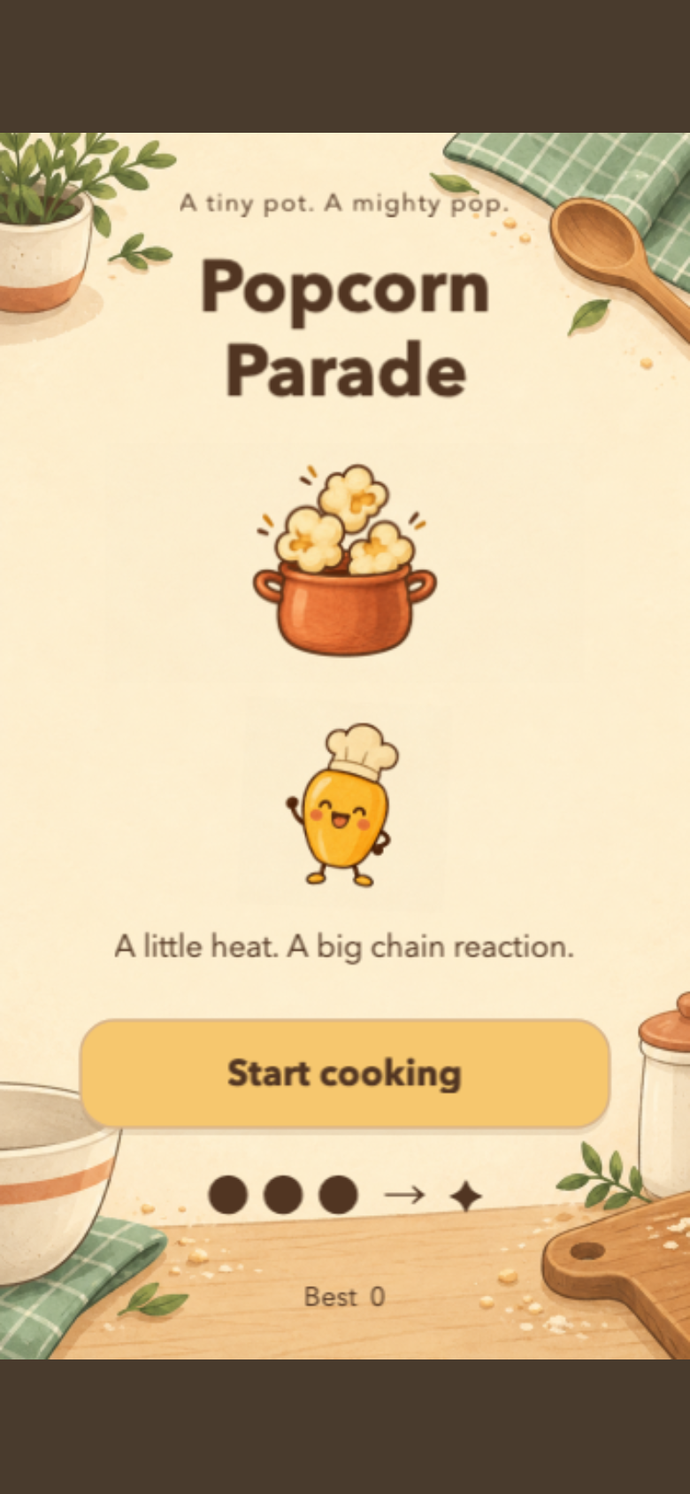 Popcorn Parade start screen