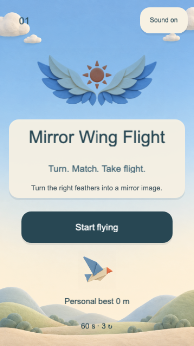 Mirror Wing Flight start screen