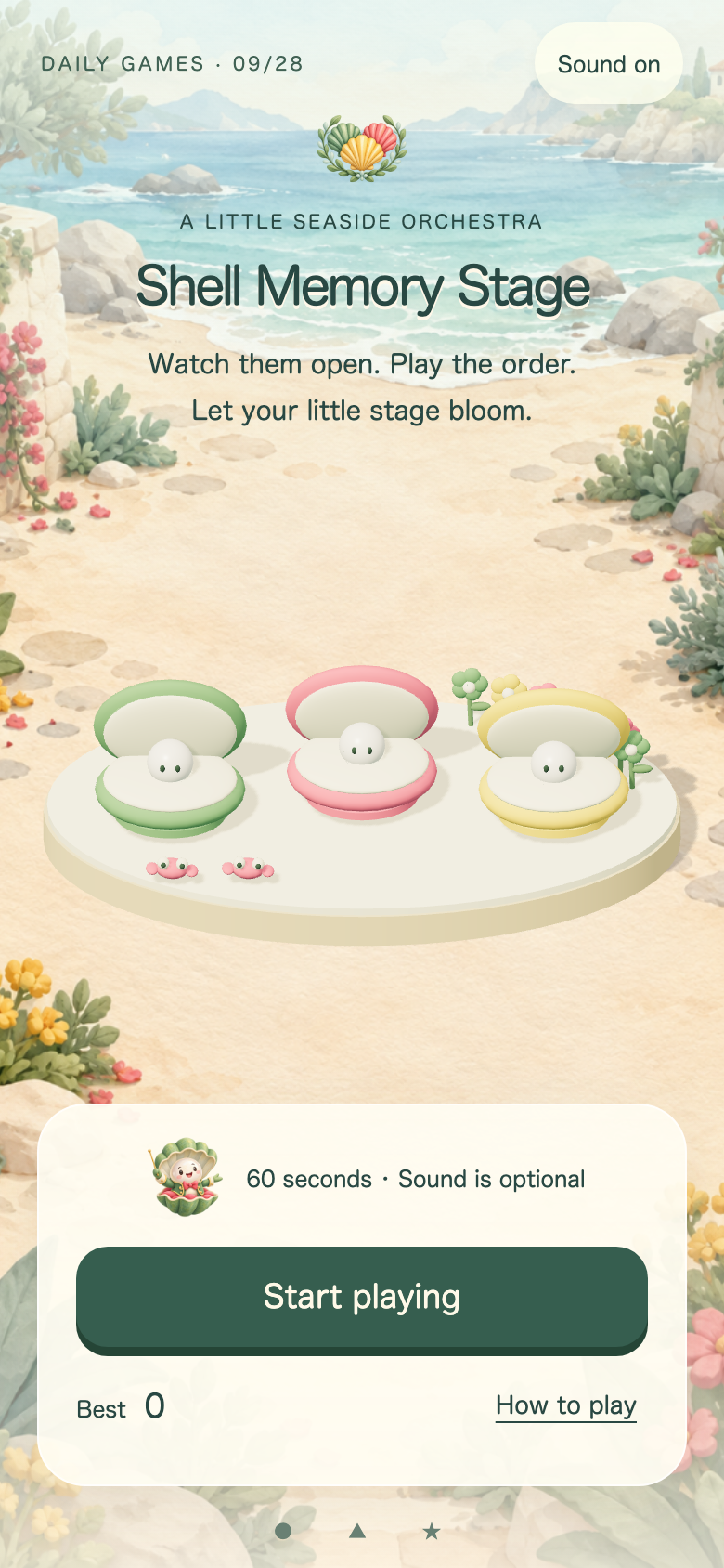 Shell Memory Stage start screen