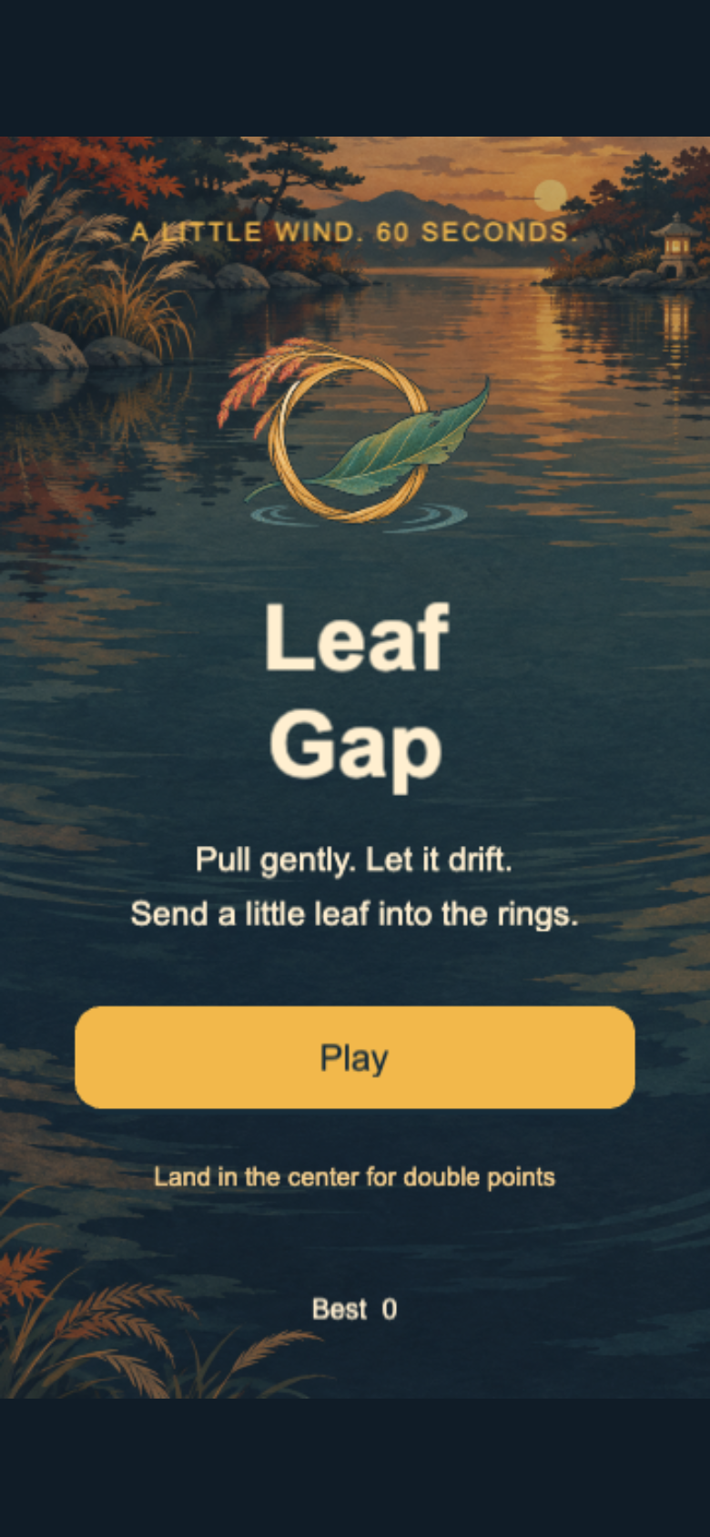 Leaf Gap start screen