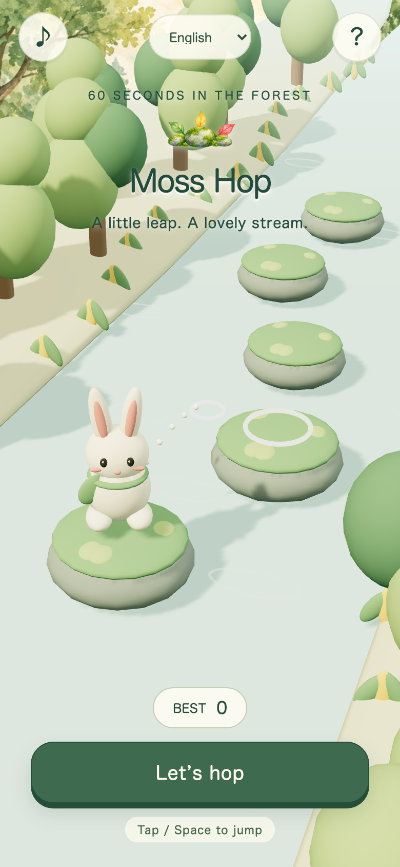 Moss Hop start screen