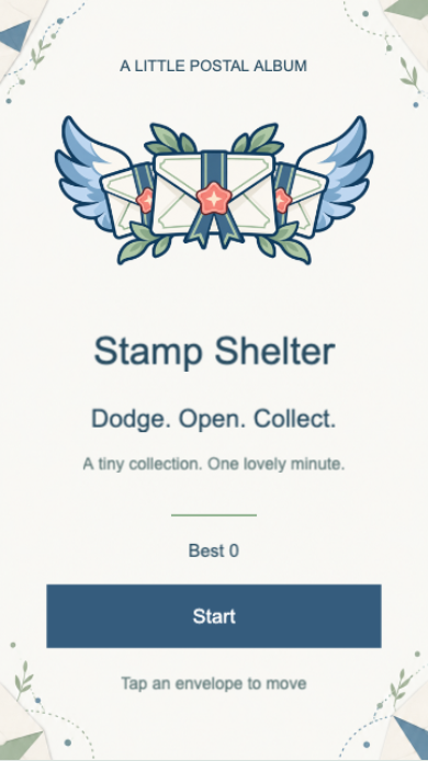 Stamp Shelter start screen