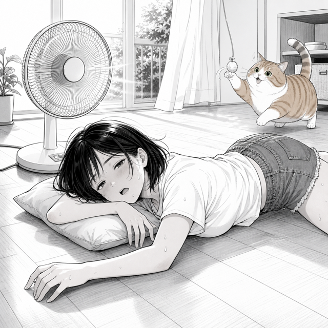 猛暑と猫パンチ